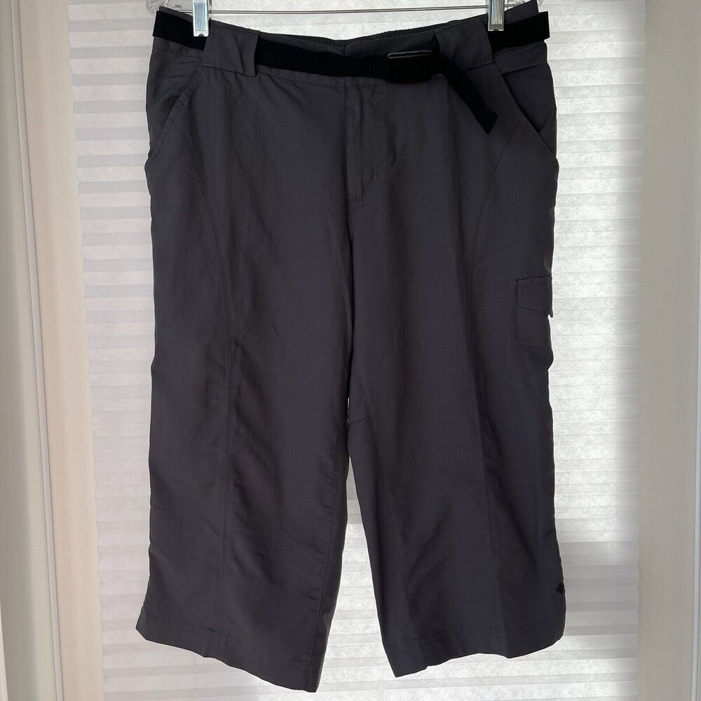 Columbia Omni-Shield Sun Protection Packable Capri Pants gray size 10, with belt